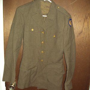 World War II Wool Uniform Coat, Army with Patch